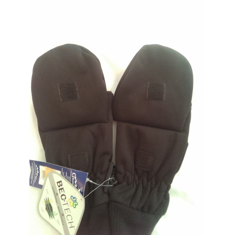 Grand Sierra Bec-Tech Men’s XL Convertible Fleece Gloves Black Fingerless Mitten